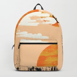 Korean Setting sun block art Backpack | Korea, Graphicdesign, Eveningsun, Inkposter, Beautiful, Vacation, Trees, Artprint, Inkart, Travelposter 