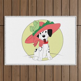 Cute Dalmatian Dog Outdoor Rug