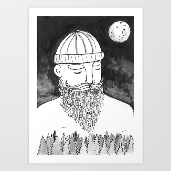 The Magically Wonderful Snow Beard Art Print