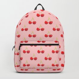 cherries on pink collage Backpack