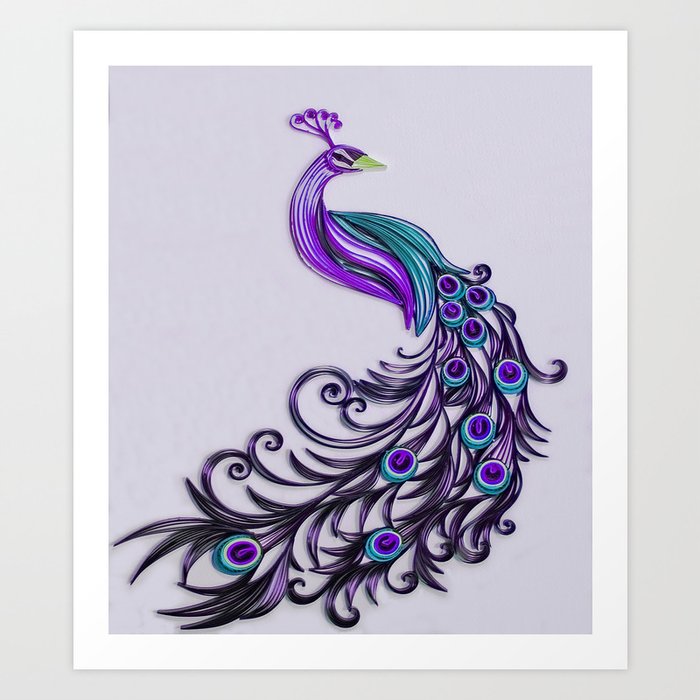 Color Me Peacock Purple Art Print