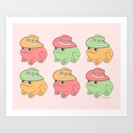 Cute Cowboy Frog Art Art Print