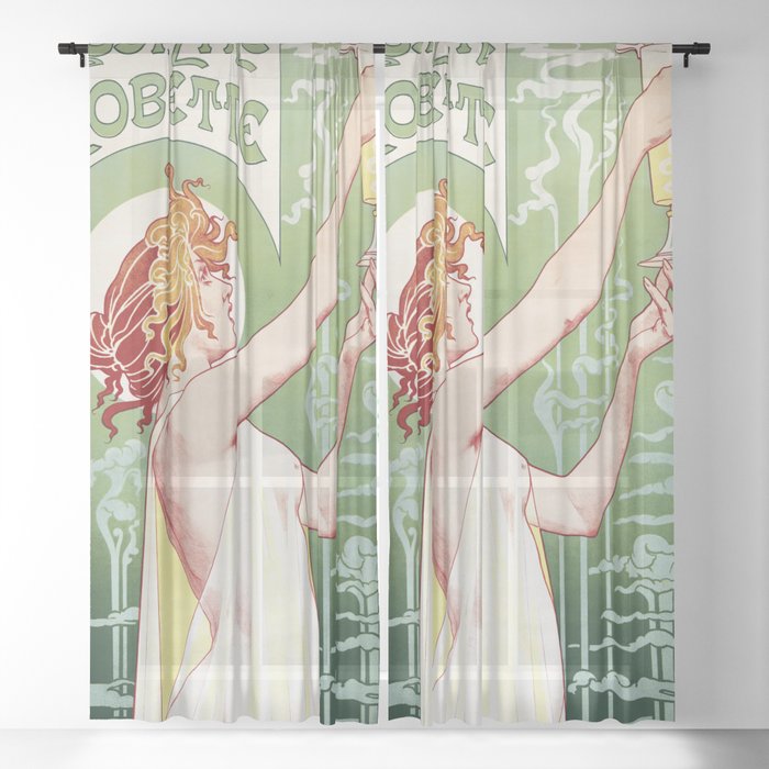 alfons mucha Absinthe RobetteHigh Definition Sheer Curtain by nobelart Society6