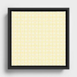 Retro Daisy Lace White on Yellow Framed Canvas