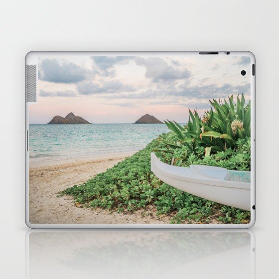 Lanikai Beach Kailua - Mokes islands and boat Laptop & iPad Skin