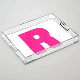 R (Dark Pink & White Letter) Acrylic Tray
