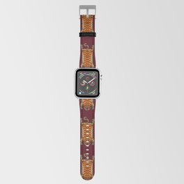 TIBETAN TIGER RUG-maroon Apple Watch Band