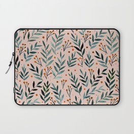 Festive watercolor branches - beige, teal and orange  Laptop Sleeve