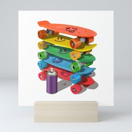 Happy Skaters Mini Art Print