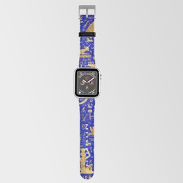 Ancient Egyptian hieroglyphs -Lapis Lazuli and Gold Apple Watch Band