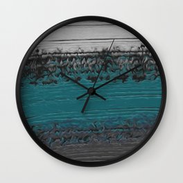 Teal and Gray Abstract Wall Clock