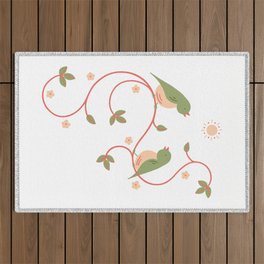 Spring Day (peach and coral) Outdoor Rug