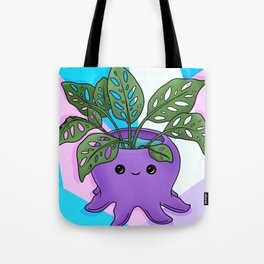 Cute Purple Octopus Planter- Pink and Blue Tote Bag