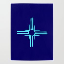 flag of new mexico hand drawn 3 inverted colors Poster