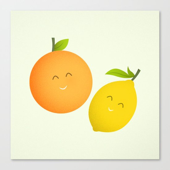 Happy Orange and Lemon Canvas Print