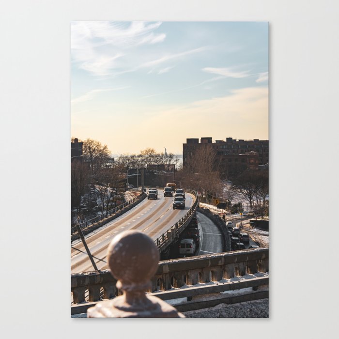 Statue of Liberty From the Brooklyn Bridge | Travel Photography Canvas Print