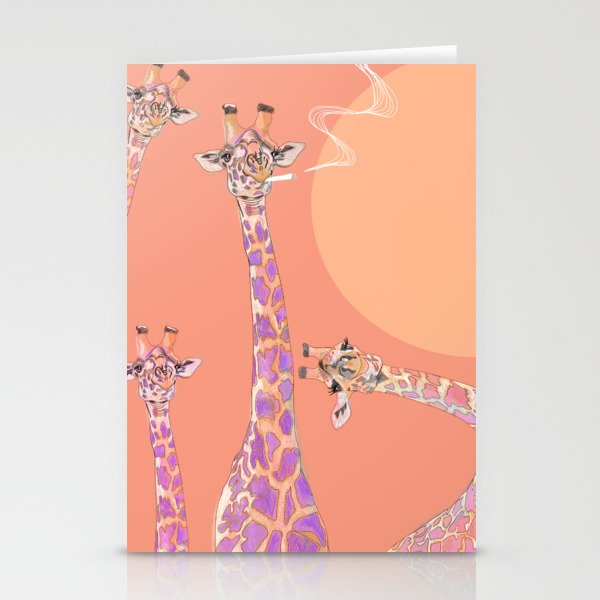Colorful Giraffes Stationery Cards