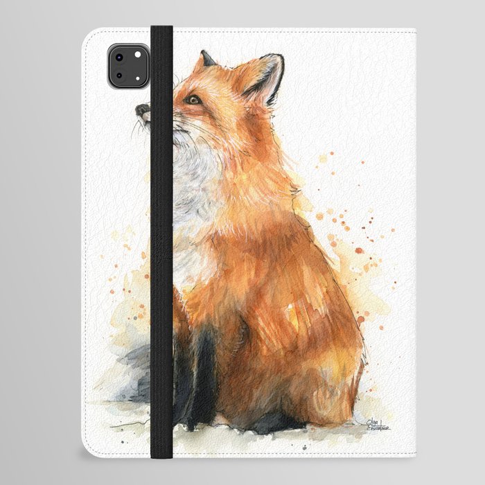 Fox Watercolor Red Fox Painting iPad Folio Case