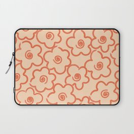 Flower Doodles in Orange & Peach Fuzz Laptop Sleeve