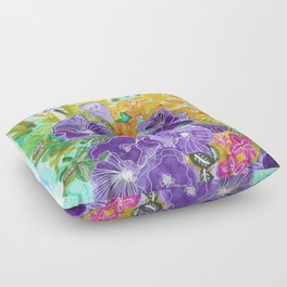 Purple Petunias Floor Pillow