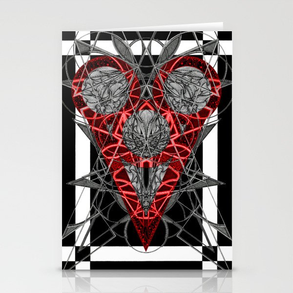 Red Electric Heart Stationery Cards