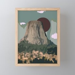 Devil's Tower Framed Mini Art Print