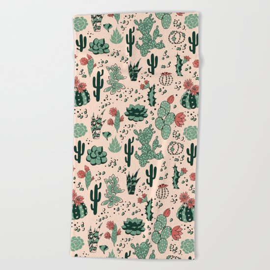 Succulent Desert Beach Towel