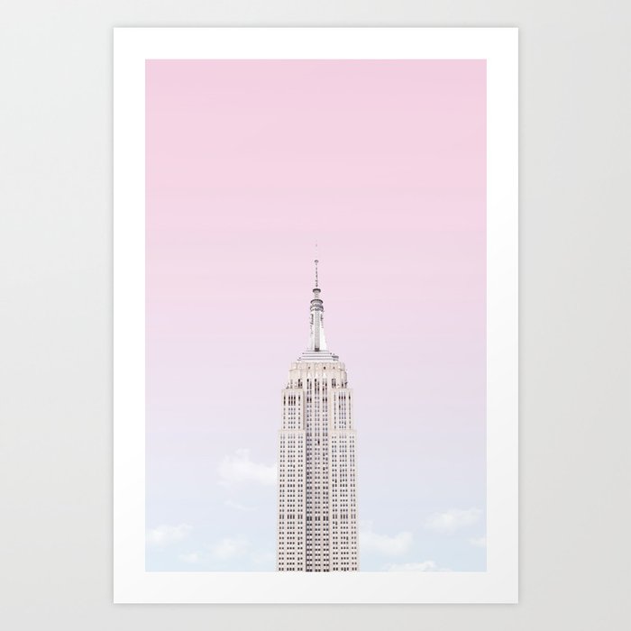 NEW YORK Pastel Pink Sky Art Print