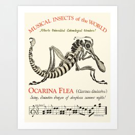 Ocarina Flea (Clarinas Andantus)  Chris Kluge Musical Insects of the World Art Print