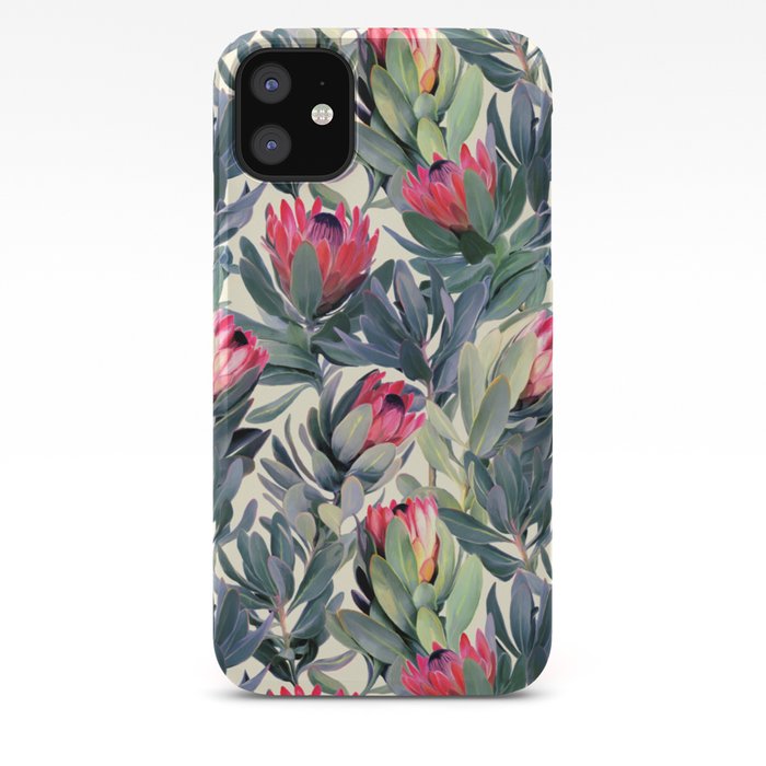Painted Protea Pattern iPhone Case by micklyn | Society6