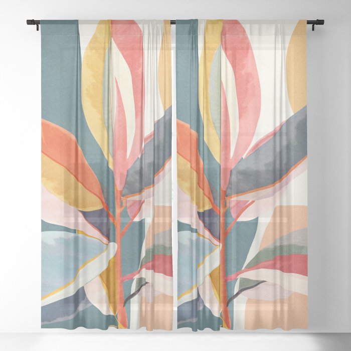 Colorful Branching Out 01 Sheer Curtain