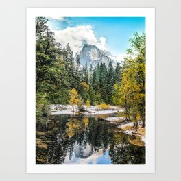 Yosemite's Half Dome After a Snowfall Art Print