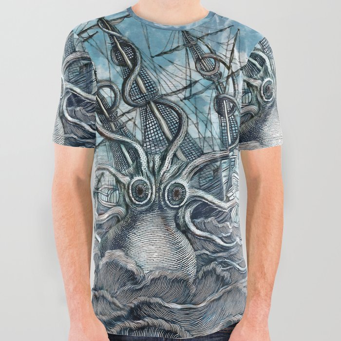 Sea Monster All Over Graphic Tee