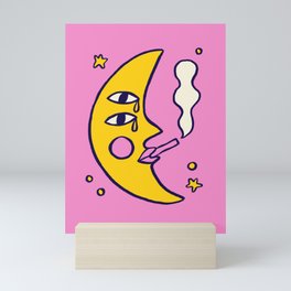 Sassy Lady Mini Art Print | Illustration, Crying, Sad, Drawing, Smoking, Naiveart, Crescentmoon, Moon, Curated, Flat 
