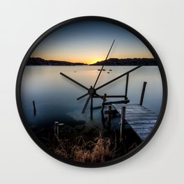 Old Pier After Sunset Wall Clock