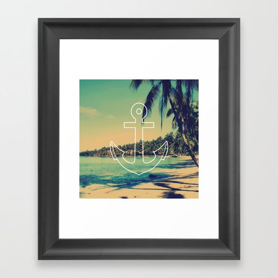Vintage Summer Anchor Framed Art Print
