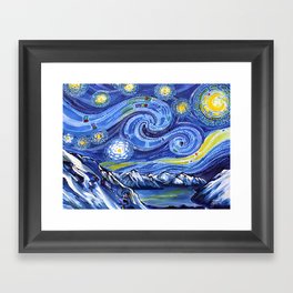 Starry Night Turnagain Arm Alaska Framed Art Print