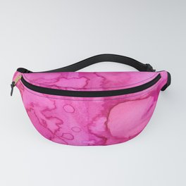 Girly neon pink magenta abstract watercolor paint Fanny Pack
