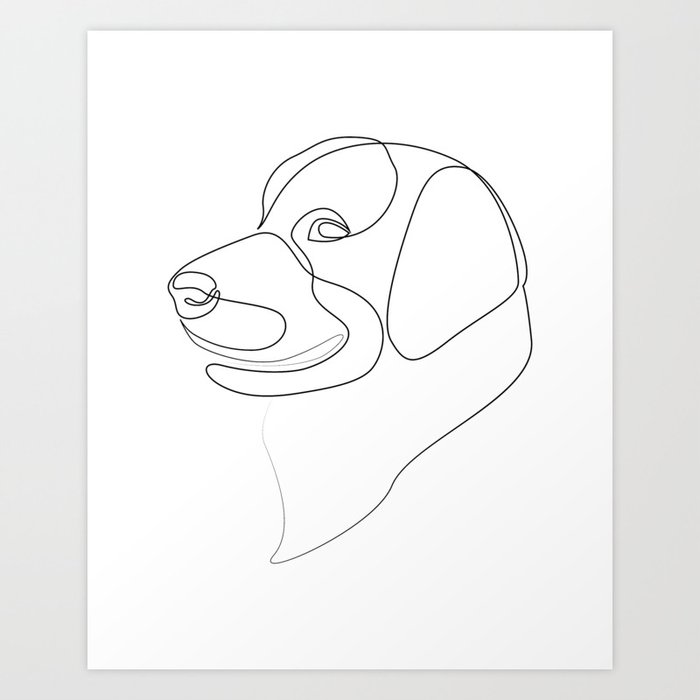 Labrador Retriever - one line drawing Art Print