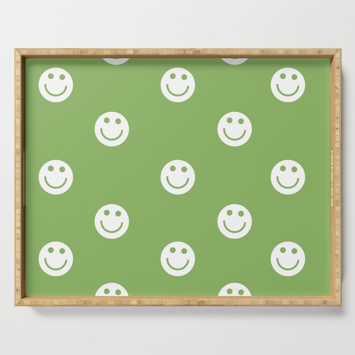Green smiley faces Serving Tray
