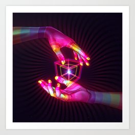 Psychedelic Energy Hands 6 (GIF) Art Print