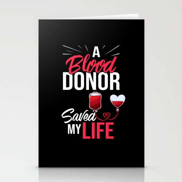 Blood Donor Give Blood Donation Save Life Stationery Cards