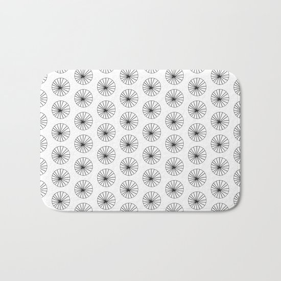 Omge - circle black and white minimal abstract lines drawing design minimal art Bath Mat