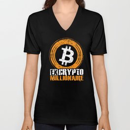 Sarcastic crypto quote humor for ex-millionaires V Neck T Shirt