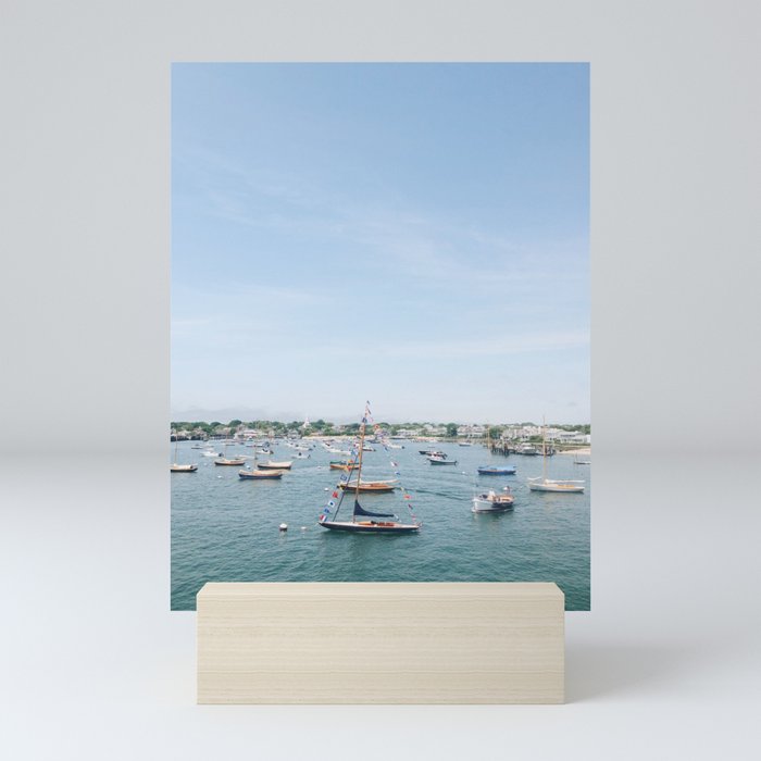 Sailboats in Nantucket Harbor on July Fourth Mini Art Print