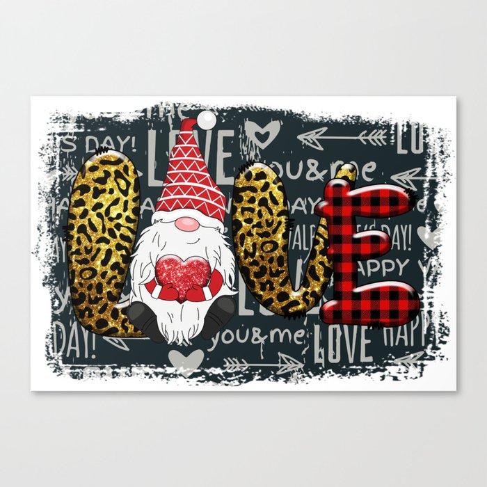 Valentine's Day Gnome Love Canvas Print