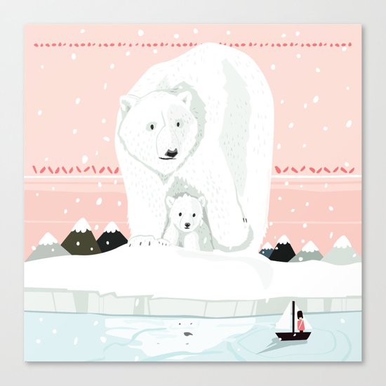 The White Bears and the Tin Soldier Canvas Print