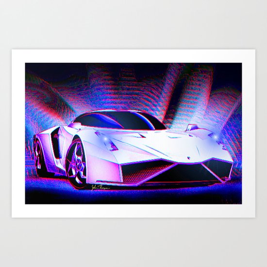 E Wolf Supercar Art Print