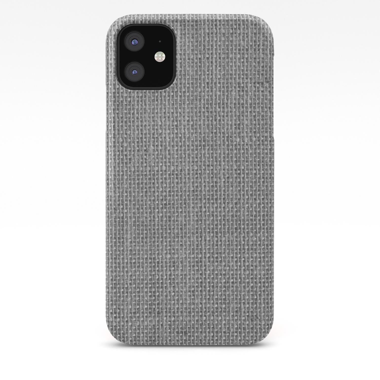 Natural Woven Silver Grey Burlap Sack Cloth Iphone Case By