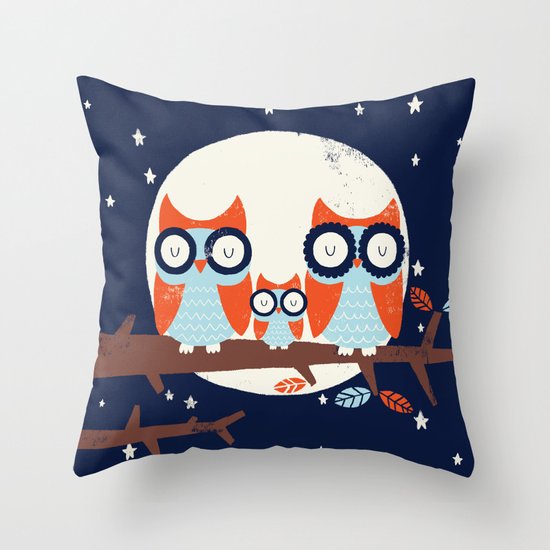 Night Owls Throw Pillow